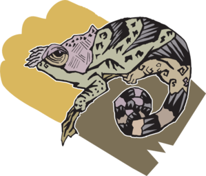 Stylized Chameleon Clip Art